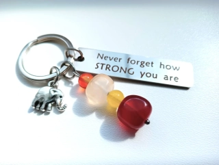 Barevná klíčenka HAPPY II. s nápisem 