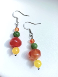 Náušnice z Achátu HAPPY