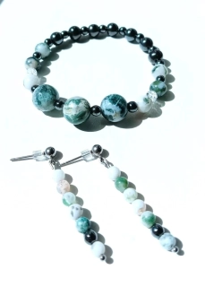 Elegantní sada z Achátu a Hematitu