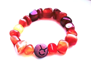 Mohutný valounkový náramek z Achátu (dámský)