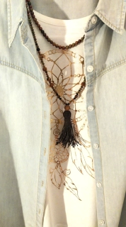 Boho náhrdelník se střapcem - Býk