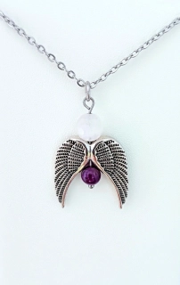 Řetízek s Andělem (Ametyst a Růženín)